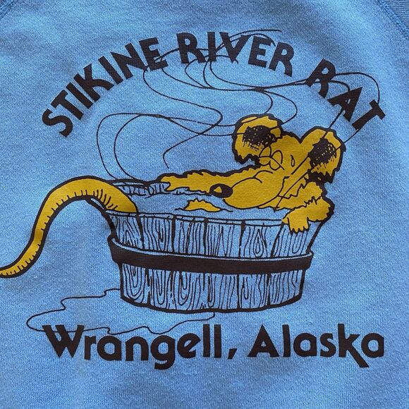 Vintage 70’s Crewneck Graphic Sweater. Stikine River Rat. Size Medium. USA. Rare - Picture 5 of 14
